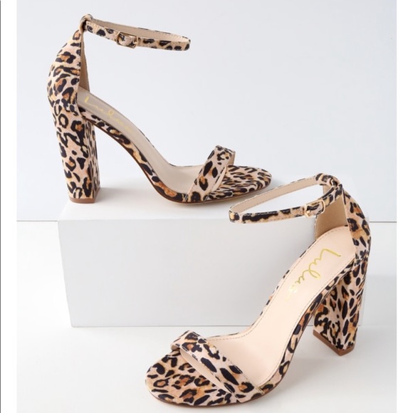Lulus Shoes - Lulu’s Taylor Leopard Suede Block Heel Size 6.5